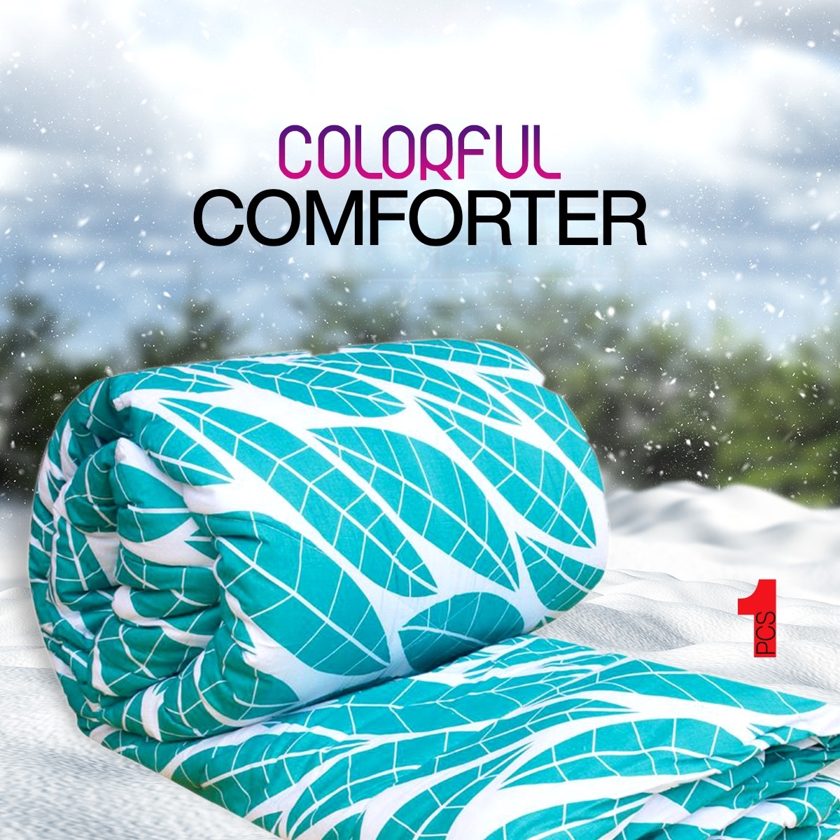 King Size Comforter Cotton Outside Fiber Filler Inside Too Warmth Perfect For Winter - LC010